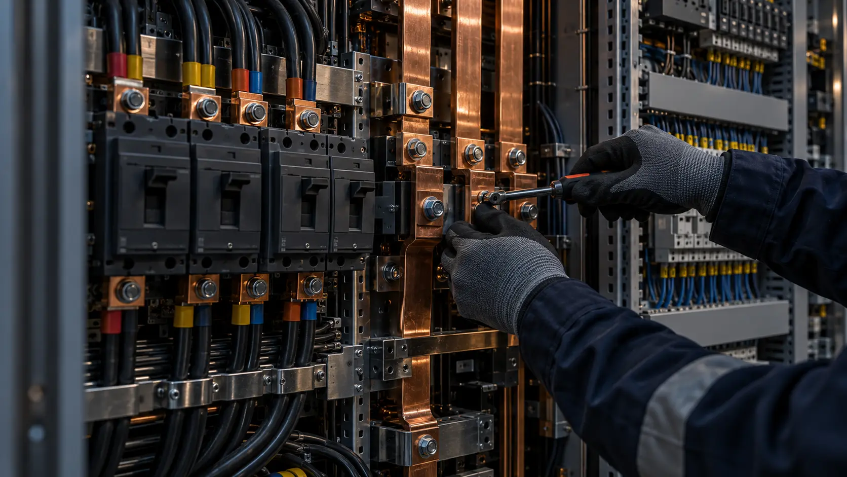 Elektrik panosunda düzenli ve profesyonel saha uygulaması
